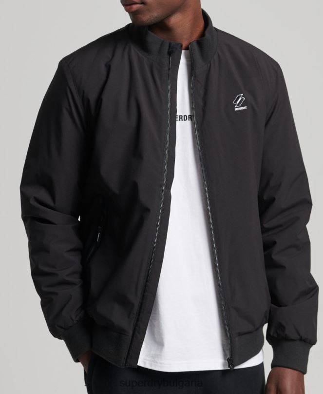 Superdry облекло N00H1109 черен мъже кодово тренировъчно яке харингтън