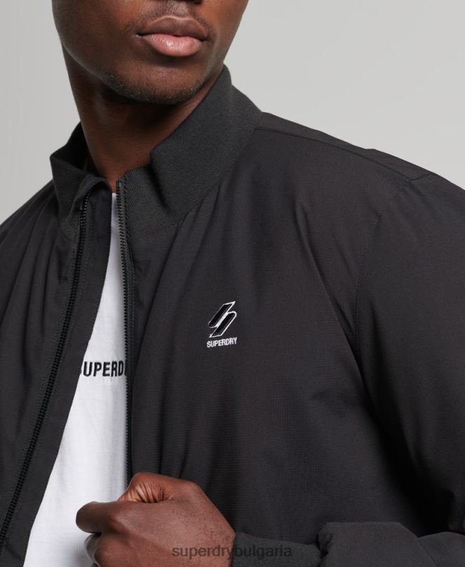 Superdry облекло N00H1109 черен мъже кодово тренировъчно яке харингтън