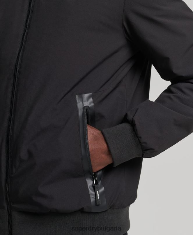 Superdry облекло N00H1109 черен мъже кодово тренировъчно яке харингтън