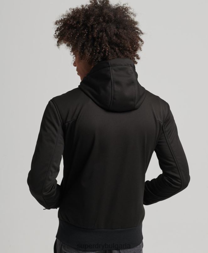 Superdry облекло N00H1112 черен мъже технологично спортно яке от софт шел