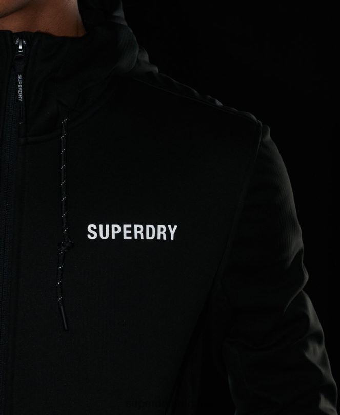 Superdry облекло N00H1112 черен мъже технологично спортно яке от софт шел