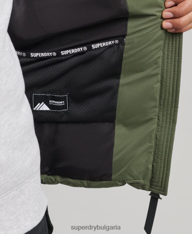 Superdry облекло N00H1114 каки мъже микрофибърно планинско пухено яке