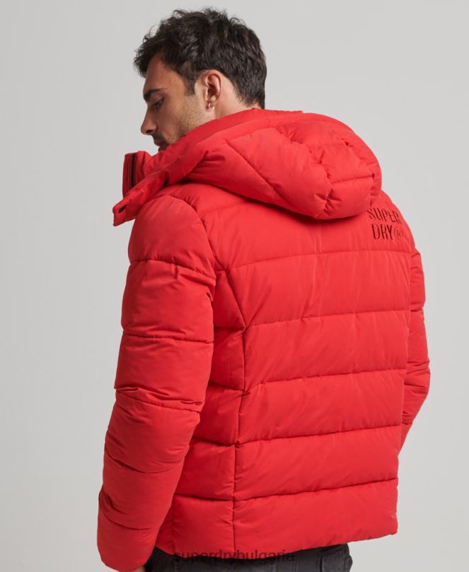 Superdry облекло N00H1115 червен мъже микрофибърно планинско пухено яке