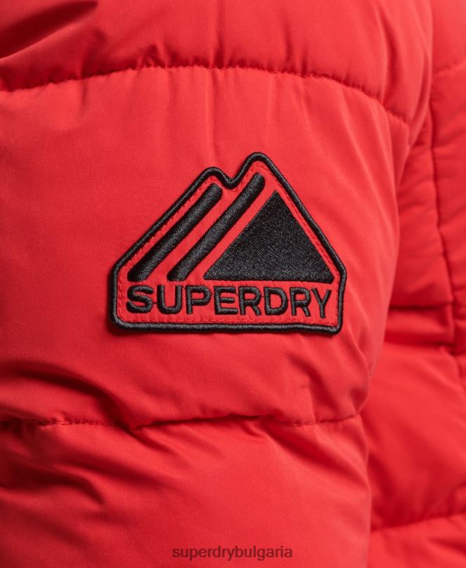 Superdry облекло N00H1115 червен мъже микрофибърно планинско пухено яке