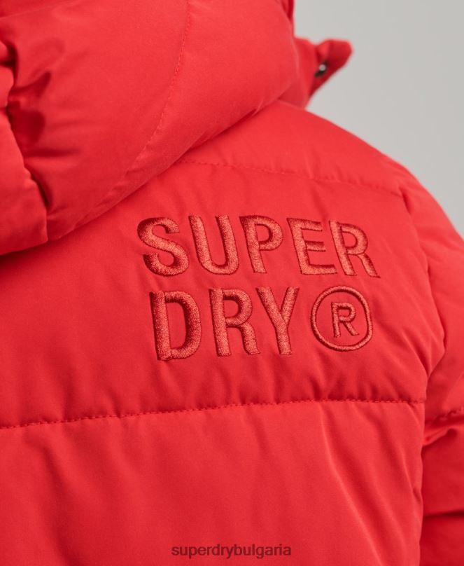 Superdry облекло N00H1115 червен мъже микрофибърно планинско пухено яке
