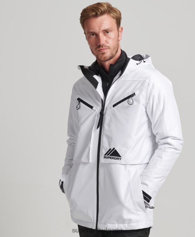 Superdry облекло N00H1116 бяло мъже яке за фрийрайд