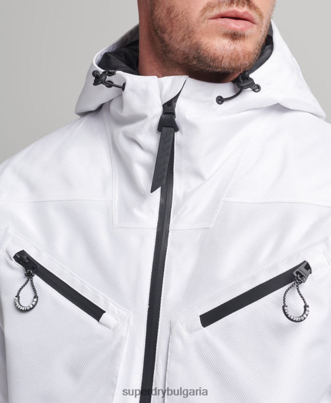 Superdry облекло N00H1116 бяло мъже яке за фрийрайд