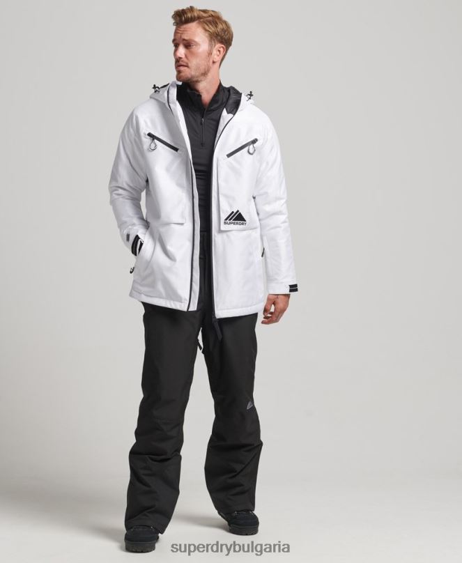 Superdry облекло N00H1116 бяло мъже яке за фрийрайд
