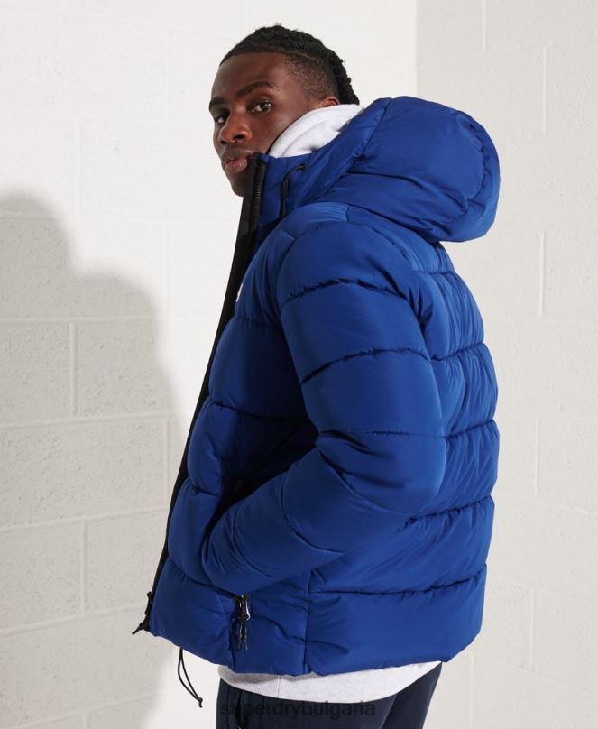 Superdry облекло N00H1118 военноморски флот мъже спортно пухено яке с качулка