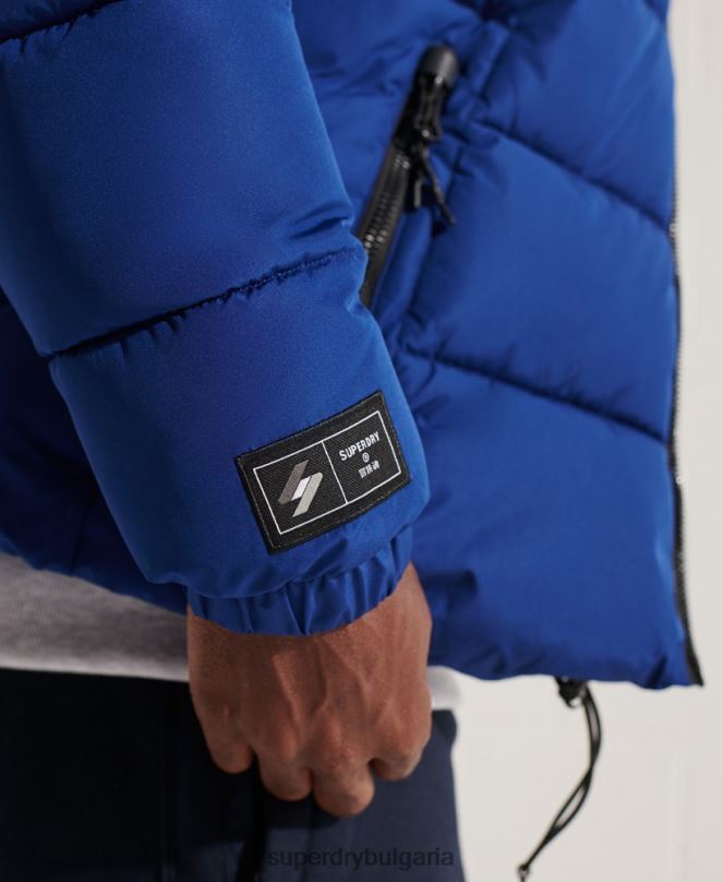 Superdry облекло N00H1118 военноморски флот мъже спортно пухено яке с качулка
