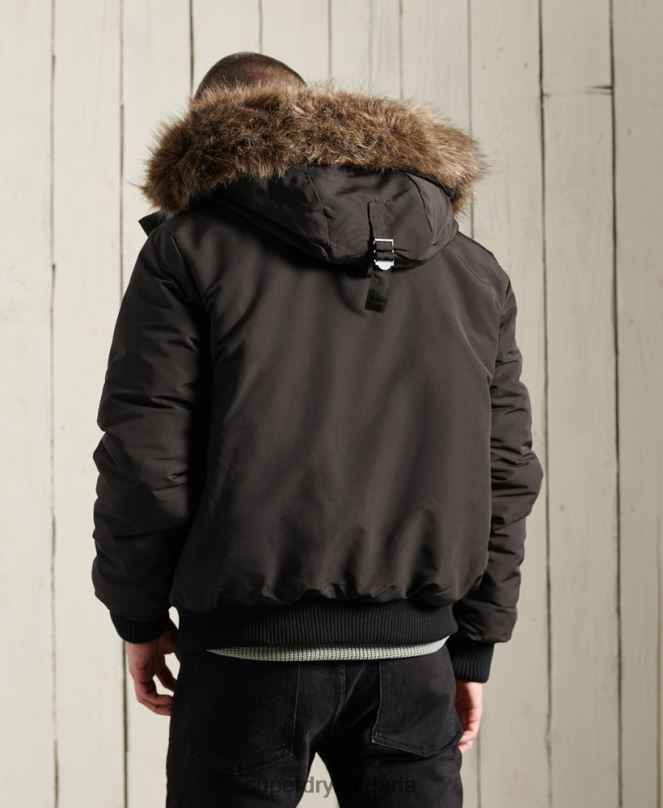 Superdry облекло N00H1120 черен мъже бомбър яке Everest