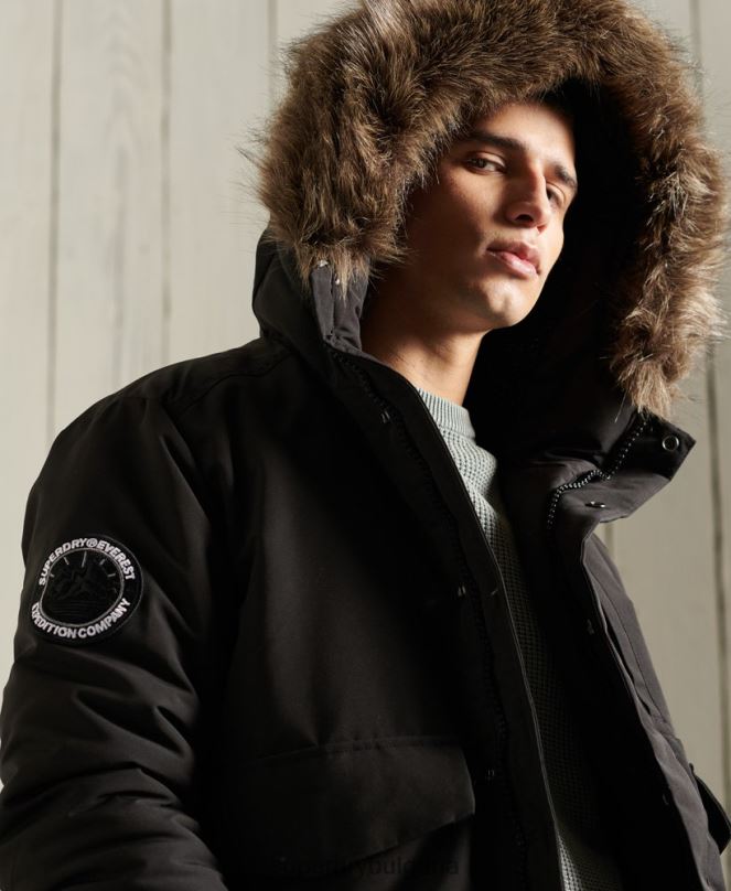Superdry облекло N00H1120 черен мъже бомбър яке Everest