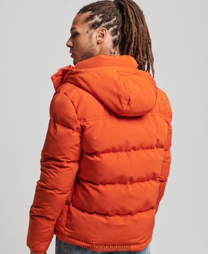 Superdry облекло N00H1122 оранжево мъже пухено яке everest с качулка