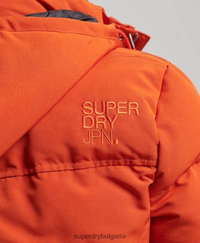 Superdry облекло N00H1122 оранжево мъже пухено яке everest с качулка
