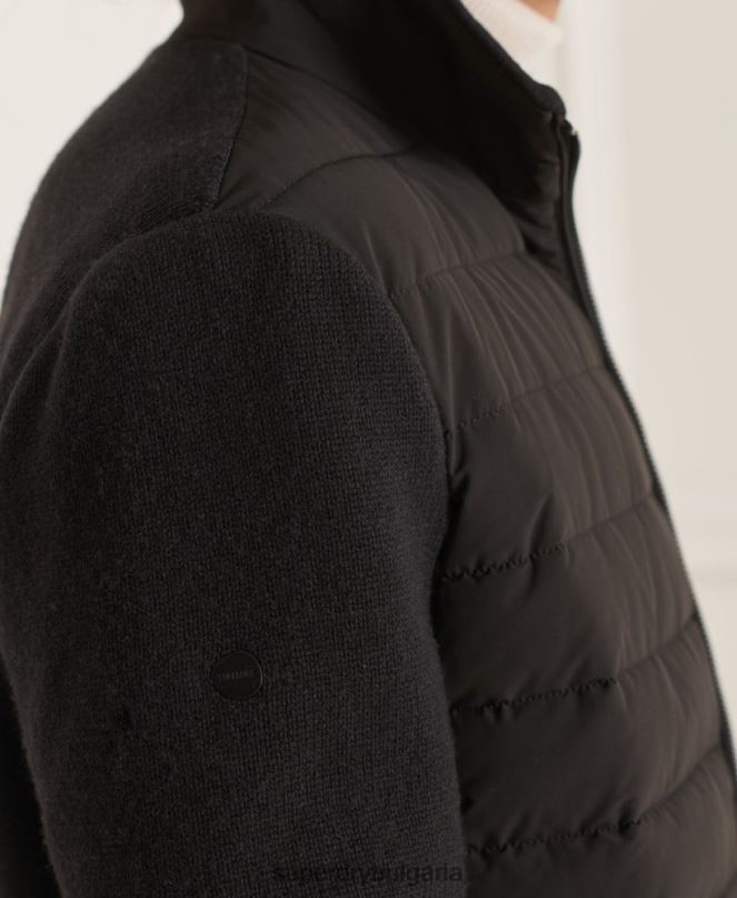Superdry облекло N00H1125 черен мъже studios подплатено трикотажно яке