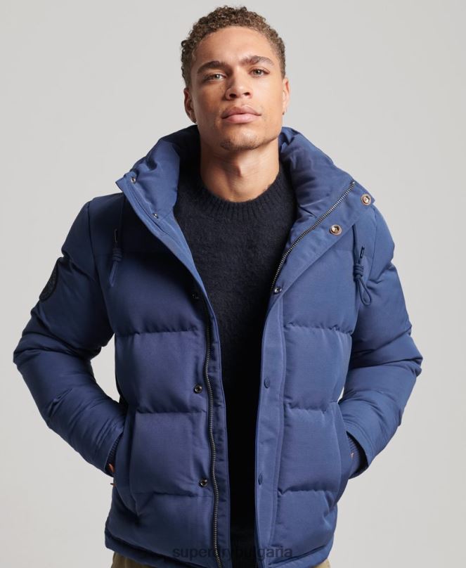 Superdry облекло N00H1129 военноморски флот мъже пухено яке everest с качулка