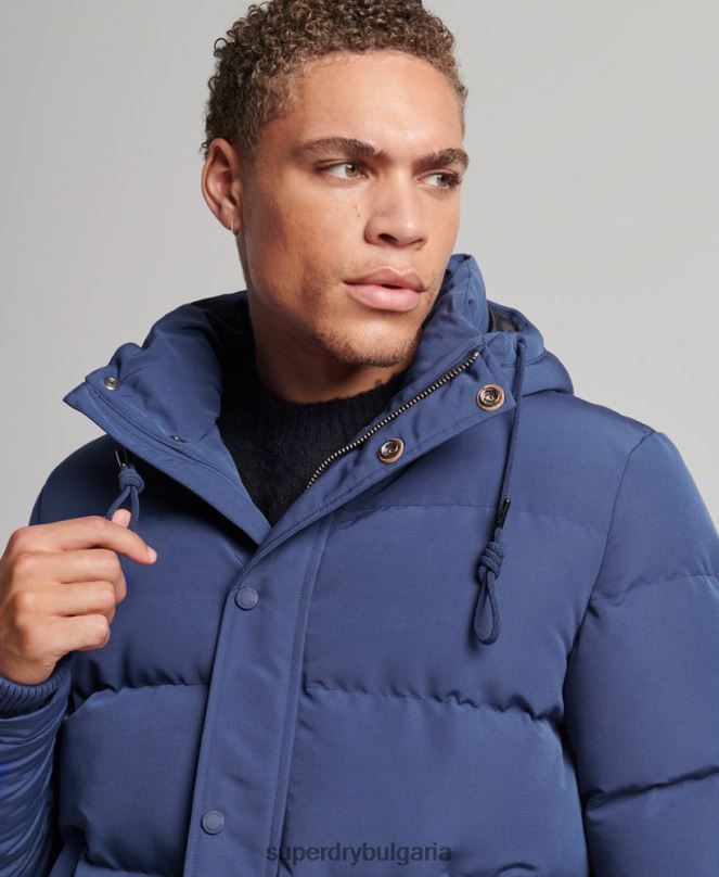 Superdry облекло N00H1129 военноморски флот мъже пухено яке everest с качулка