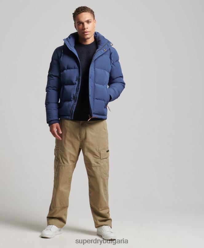 Superdry облекло N00H1129 военноморски флот мъже пухено яке everest с качулка