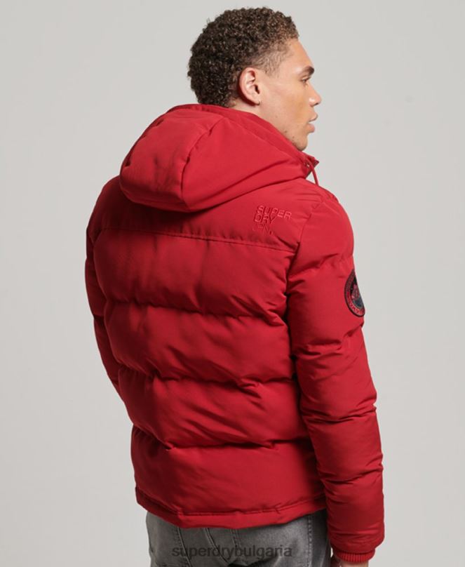 Superdry облекло N00H1135 червен мъже пухено яке everest с качулка