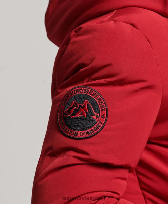 Superdry облекло N00H1135 червен мъже пухено яке everest с качулка
