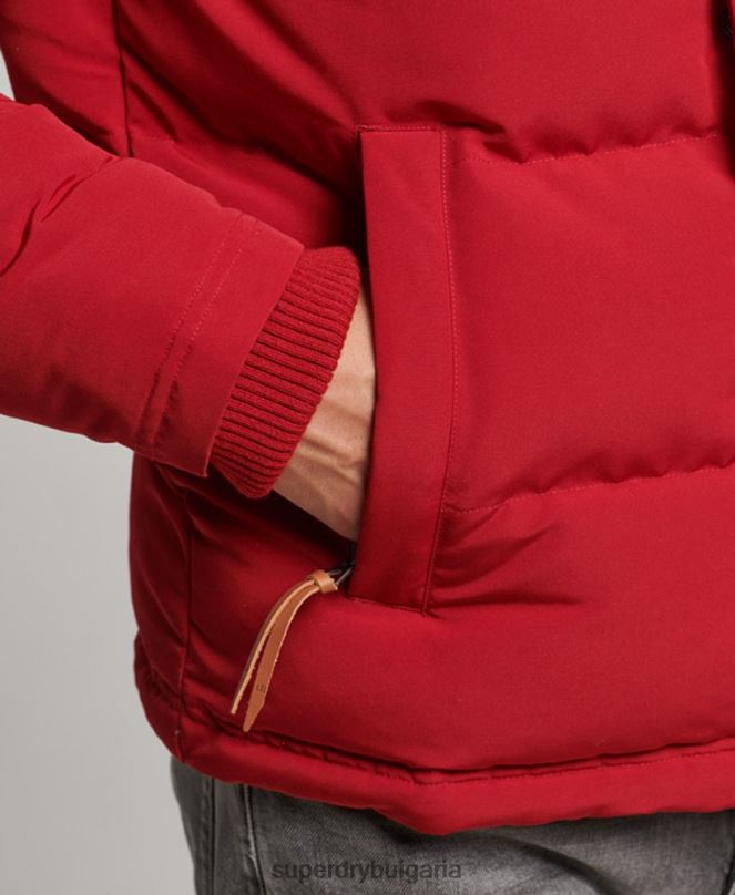 Superdry облекло N00H1135 червен мъже пухено яке everest с качулка