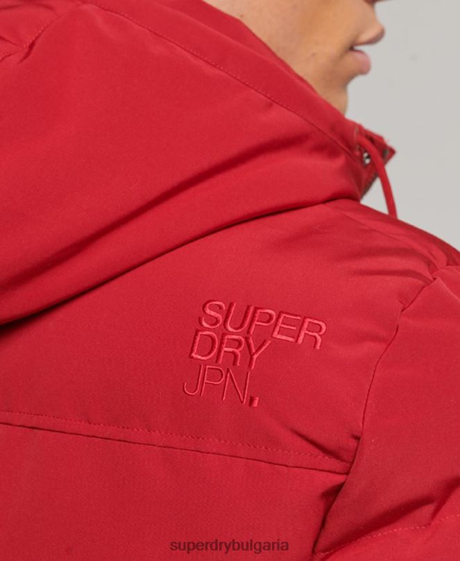 Superdry облекло N00H1135 червен мъже пухено яке everest с качулка