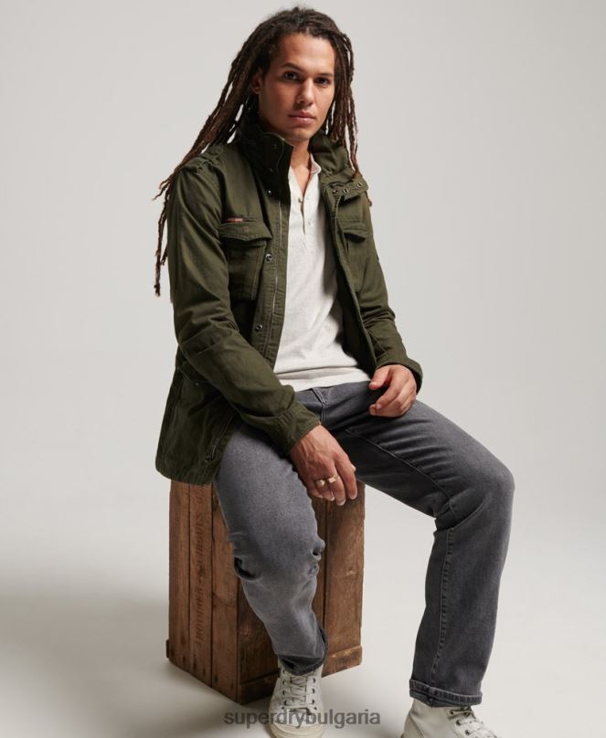 Superdry облекло N00H1137 зелено мъже новобранец тежко полево яке