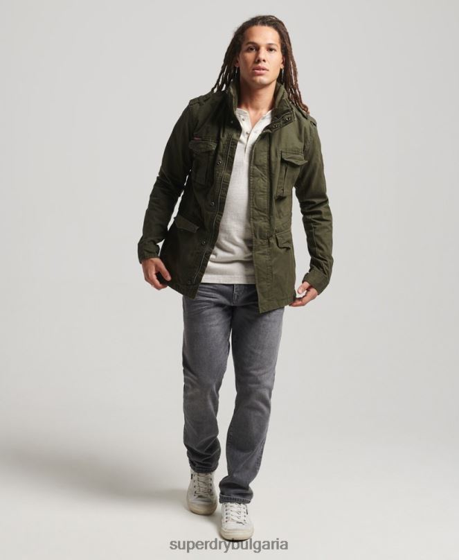 Superdry облекло N00H1137 зелено мъже новобранец тежко полево яке