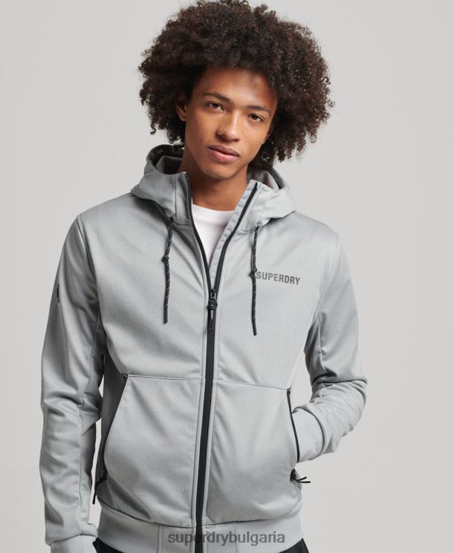 Superdry облекло N00H1141 сиво мъже технологично спортно яке от софт шел