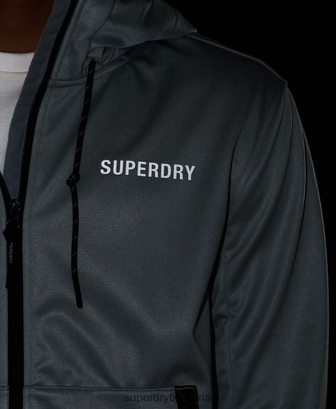 Superdry облекло N00H1141 сиво мъже технологично спортно яке от софт шел