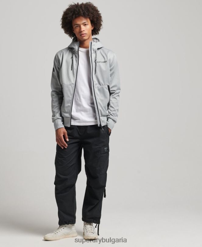 Superdry облекло N00H1141 сиво мъже технологично спортно яке от софт шел