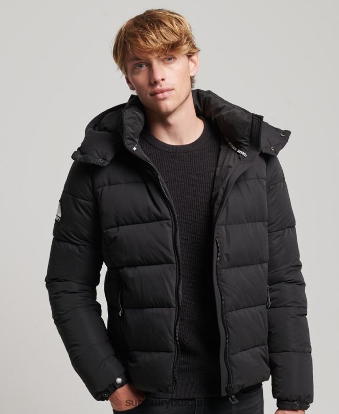 Superdry облекло N00H1143 черен мъже микрофибърно планинско пухено яке