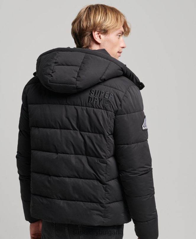 Superdry облекло N00H1143 черен мъже микрофибърно планинско пухено яке