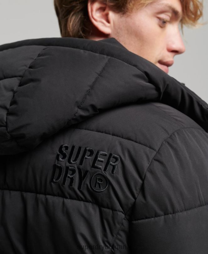 Superdry облекло N00H1143 черен мъже микрофибърно планинско пухено яке