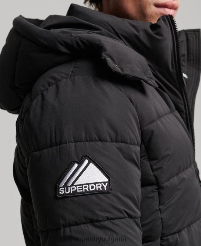 Superdry облекло N00H1143 черен мъже микрофибърно планинско пухено яке
