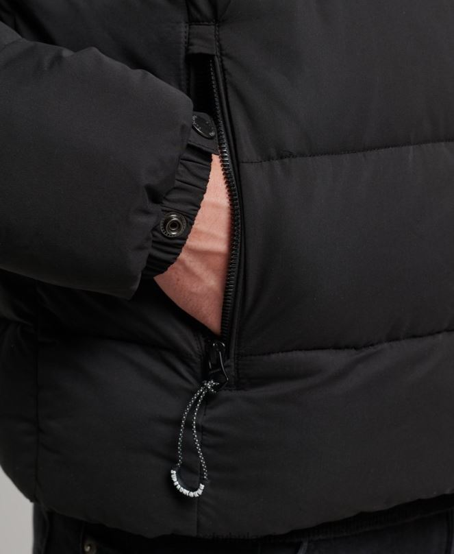Superdry облекло N00H1143 черен мъже микрофибърно планинско пухено яке