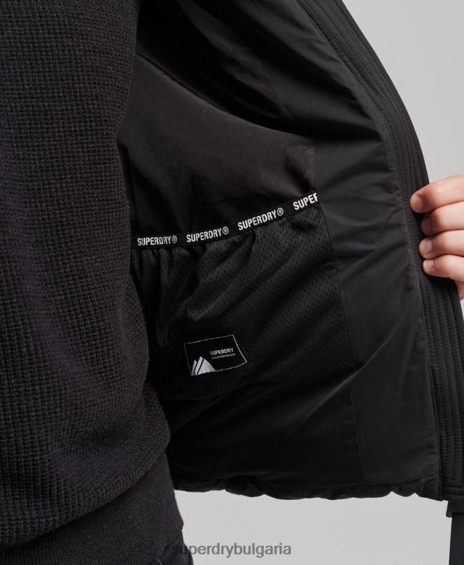 Superdry облекло N00H1143 черен мъже микрофибърно планинско пухено яке
