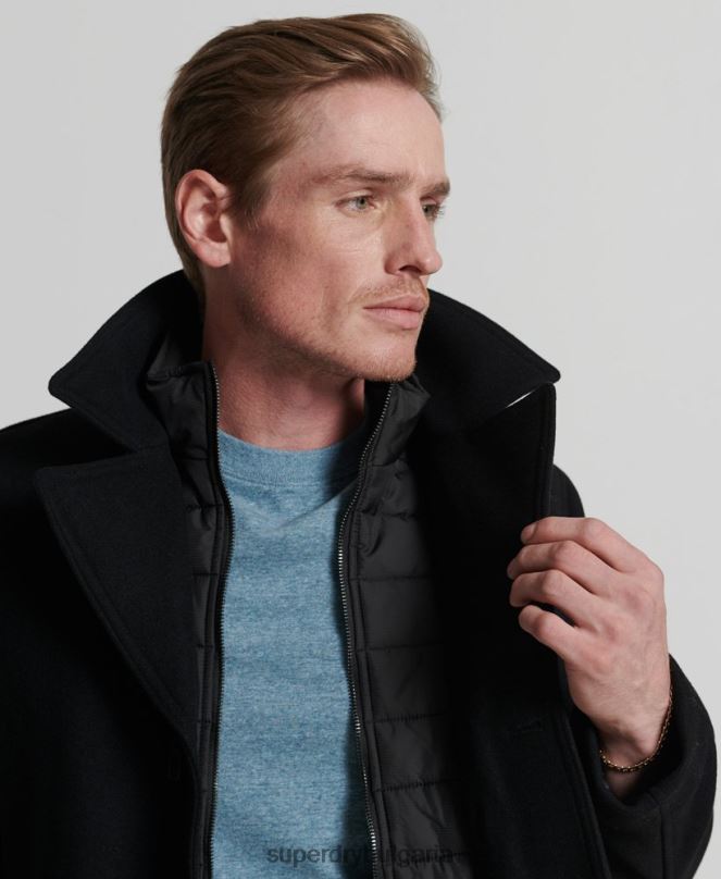 Superdry облекло N00H1145 черен мъже късо подплатено яке studios