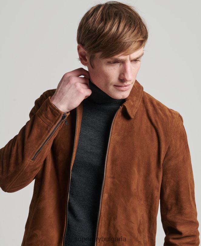 Superdry облекло N00H1147 тен мъже велурено яке studios coach