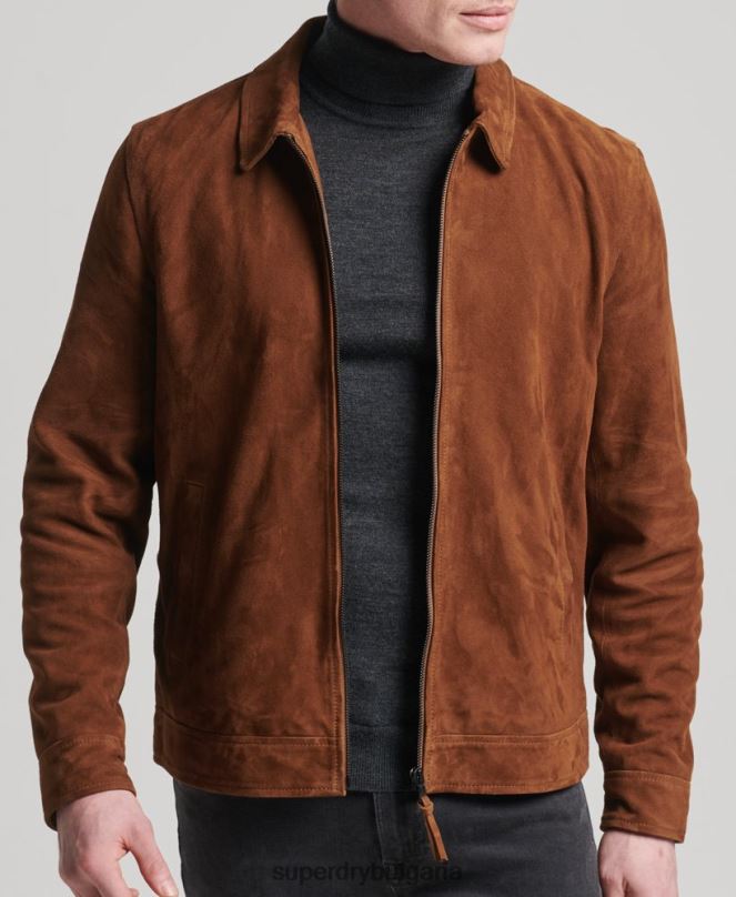 Superdry облекло N00H1147 тен мъже велурено яке studios coach