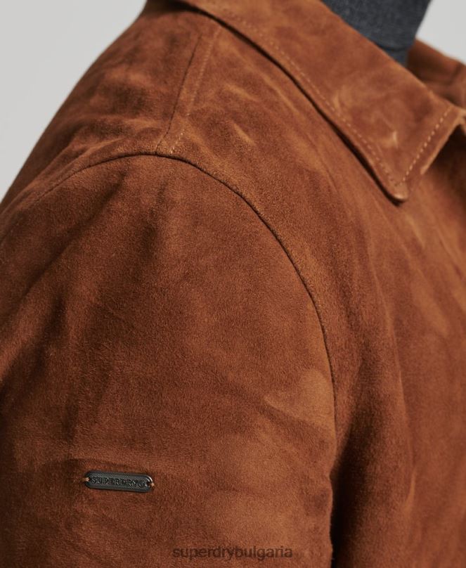 Superdry облекло N00H1147 тен мъже велурено яке studios coach
