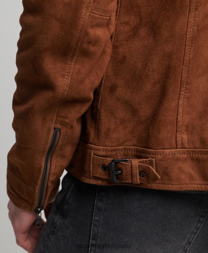 Superdry облекло N00H1147 тен мъже велурено яке studios coach