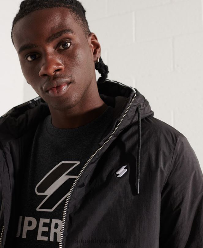 Superdry облекло N00H1151 черен мъже яке с ветровка Touchline SD