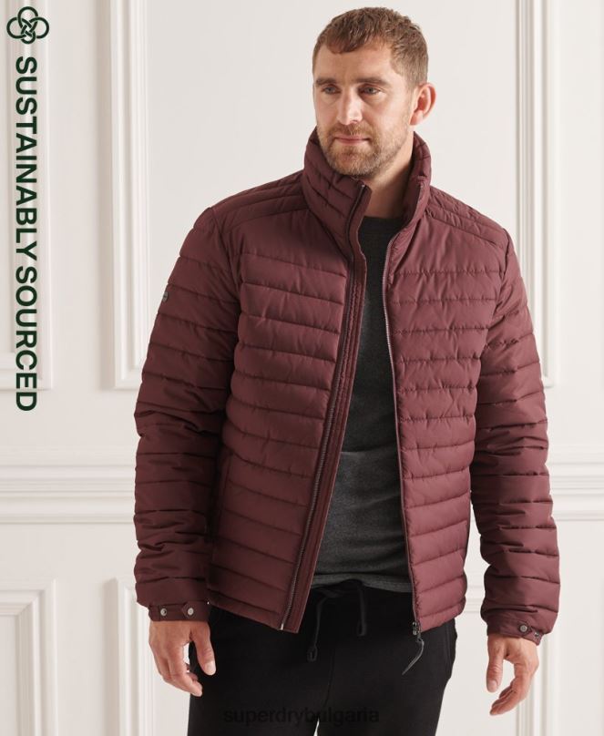 Superdry облекло N00H1154 червен мъже студия без качулка fuji яке