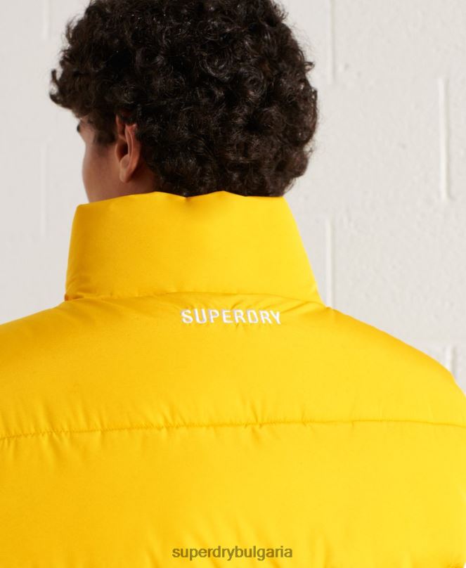 Superdry облекло N00H1156 жълто мъже спортна жилетка без качулка