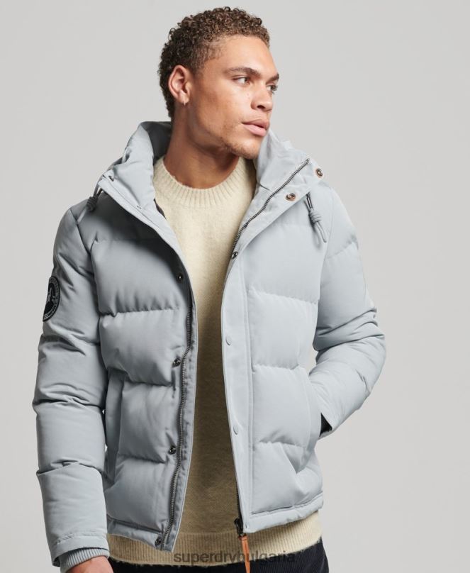Superdry облекло N00H1158 светло синьо мъже пухено яке everest с качулка