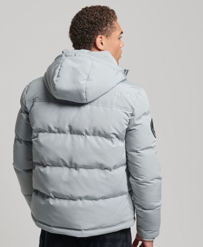 Superdry облекло N00H1158 светло синьо мъже пухено яке everest с качулка