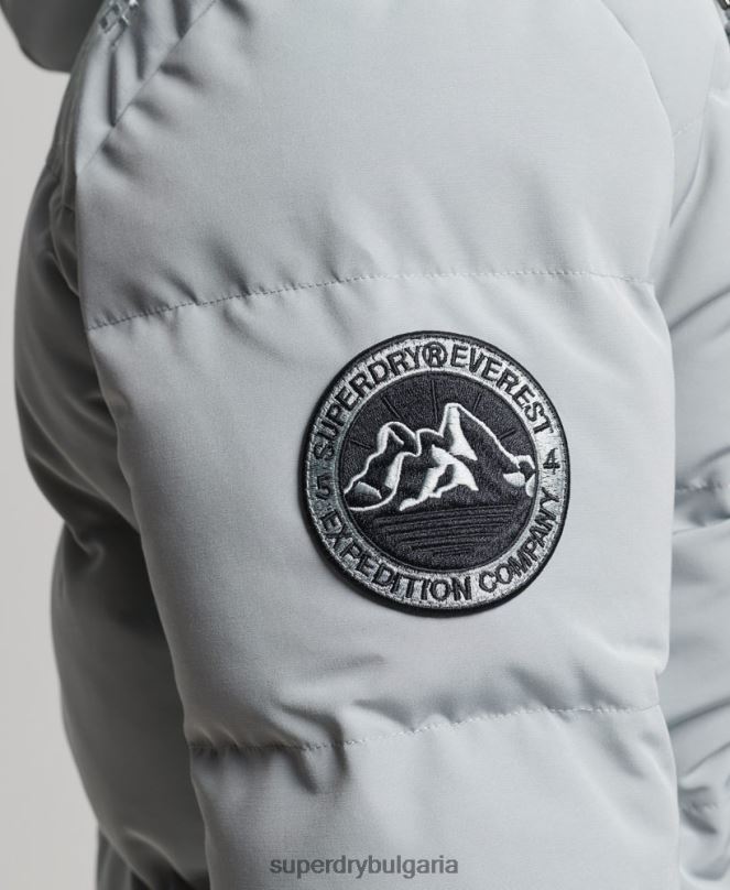 Superdry облекло N00H1158 светло синьо мъже пухено яке everest с качулка
