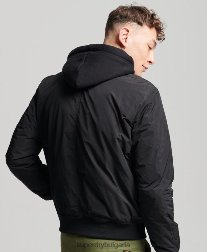 Superdry облекло N00H1159 черен мъже военно бомбено яке