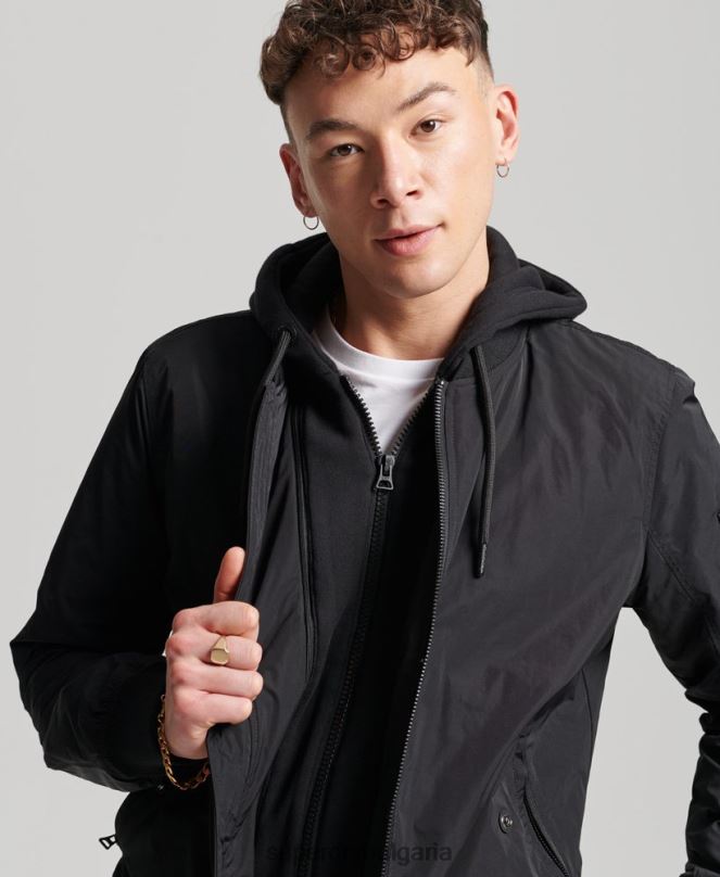 Superdry облекло N00H1159 черен мъже военно бомбено яке